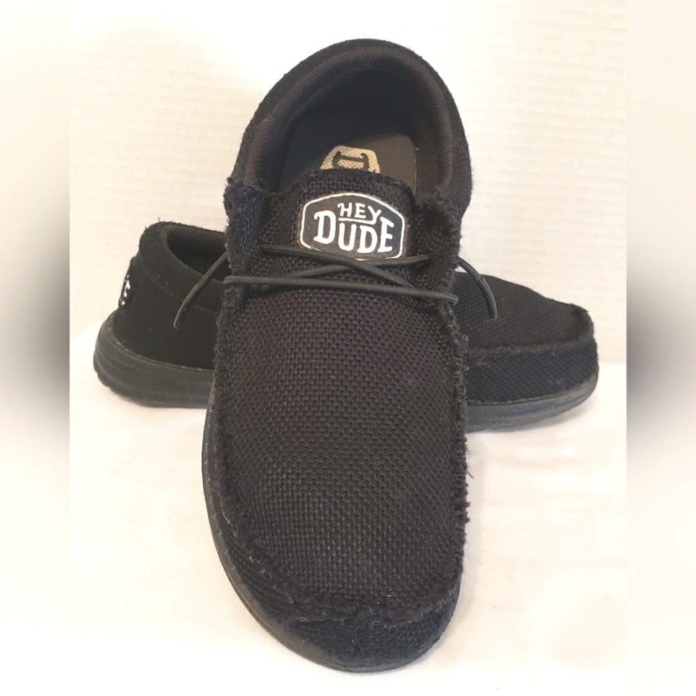 Hey Dude Wally Youth Funk Mono Shade Black Casual Slip On Shoes Sneakers Sz Y5